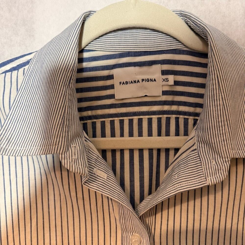 Fabiana Pigna Striped Colorblock Women’s Cotton Shirtdress Size XS - Picture 4 of 11